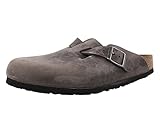 BIRKENSTOCK Women's Boston Soft Foot Bed Sandal, Iron Oil Leather, 39 N EU