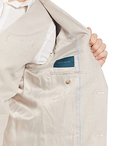 Perry Ellis Men's Linen-Blend Suit Jacket with Chest Pocket, Breathable & Lightweight Single Breasted Blazer, Regular Fit3