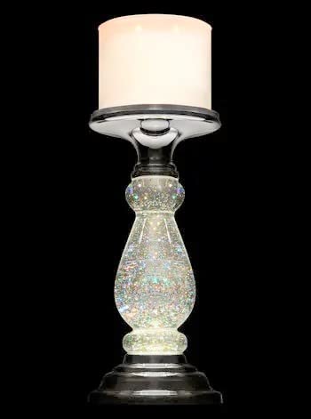 Silver Swirling Glitter Pedestal Compatible With Bath And Body Works 3-Wick Candles #TOP1