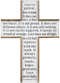 Mardel 1 Corinthians 13:4-8 Love Wall Cross, 23 x 16 x 0.81 Inches