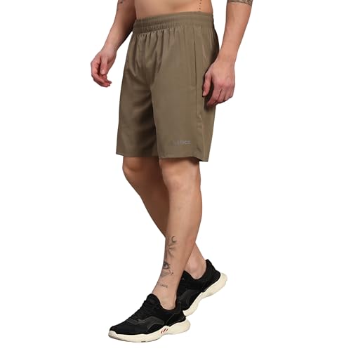 Image of ATICX Polyester Shorts for Men - Quick Dry Lightweight with Zipper Pockets - Gym, Running, Jogging, Training Half Pants for Basketball, Swimming, Badminton, Cycling, Football, Outdoor & Home Wear