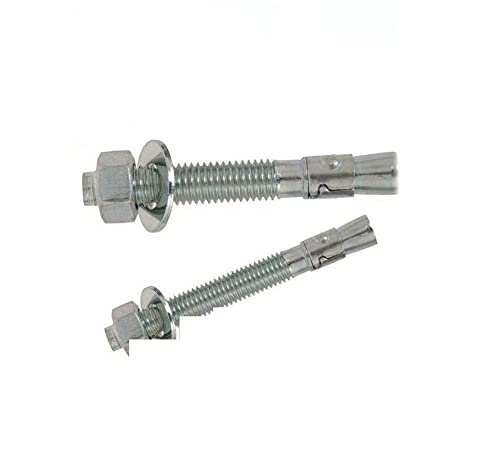 KolotovichTool Pack of 100, 5/8-11 x 5 Concrete Wedge Anchor Zinc Plated Fastener Kit Bolt Set RE-7578DD