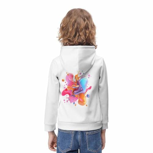 Sweat à capuche enfant avec motif vectoriel imprimé 3D 9-11 ans - 4