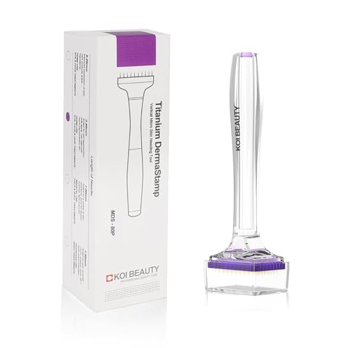 KOI BEAUTY Derma Stamp 1.0 - Microneedling Stamp 80 Microagujas de Titanio Derma Manual Pen para Crecimiento de la Barba y Cuidado Facial
