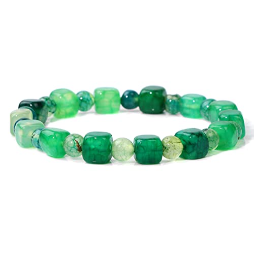 Bracelets de perles d'agates carrées ZXLIHS, le cadeau idéal en pierre mixte