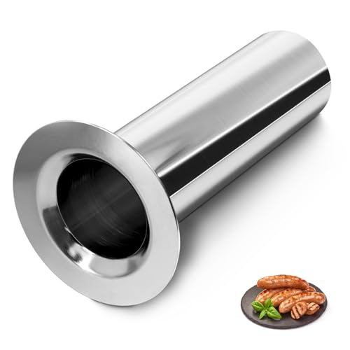 #22 Meat Grinder Stuffing Tubes, 2 Inch Ground Meat Bag Stuffer, Stainless Steel Sausage Stuffing Tubes Compatible with LEM, Meat Grinder Accessories for Most Manual and Electric #22 Meat Grinders