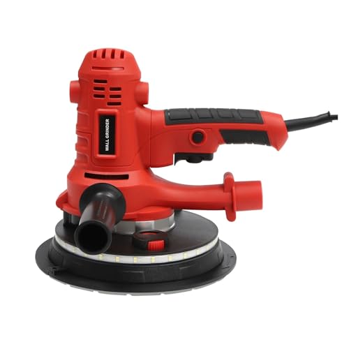 Lijadora Orbital De 1200 W Con Velocidad Ajustable, Eliminación Automática Polvo Y Potencia Succión Variable For Paneles Yeso, Techos Paredes Buen Efecto De Pulido, FáCil Y Limpio.