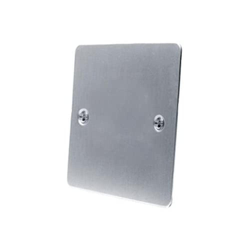 A5 Products Silver Electrical Blanking Plate Single 1 Gang - Satin Matt Chrome - Flat