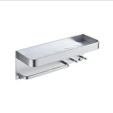 Freestanding Storage Box Bath Basket, Stainless Steel Shower Rack for Kitchen and Bathroom, Wall Mou