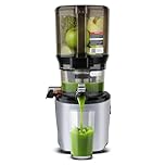 Kuvings Cold Fruit Juicer - Electric Handless Chewing Machine with 240W Motor Very Quiet Dosing Funnel 100oz for Juices, Vitamins, Milk Nuts and Ice Creams. Silver.