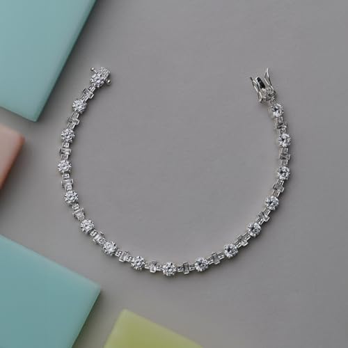 Image of TRUESILVER ACPL Pure Sterling Silver Bracelet for Women | BIS Hallmarked 925 Silver Bracelets Jewellery Gift for Birthday Wedding Anniversary