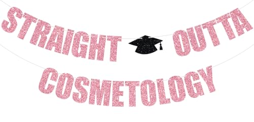 Staright Outta Cosmetology Banner, Congrats Cosmetologist, Future Hair Stylist, Congrats Barber, Cosmetology School Graduation Party Decorations