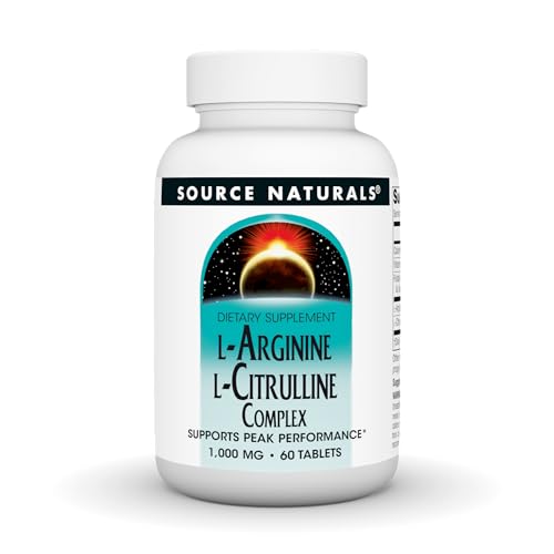 Source Naturals L-Arginine L-Citrulline Complex 1000mg Essential Amino Acid Supplement - 60 Tablets