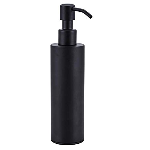 Dispensador de Jabón Líquido 200 ml dispensador de jabón de acero inoxidable negro recubierto redondo redondo botella de botella de botella de cocina suministros de baño Dispensadores de Detergente