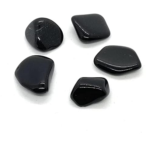 Black Obsidian Small Crystal Tumbled Stones - 5 Pc Cover