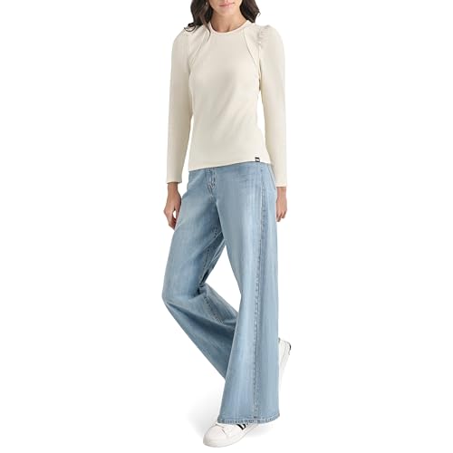 Image of DKNY Women's Puffsleeve Longsleeve Comfortable Soft Tops