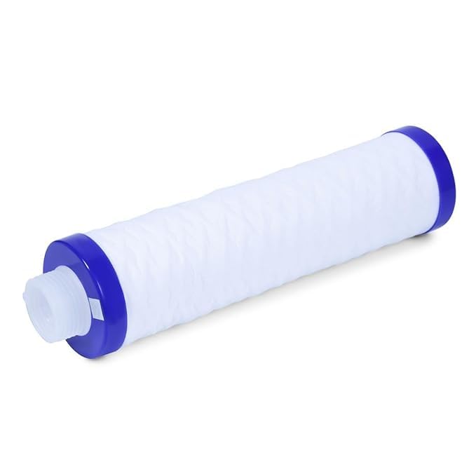Water Filter Replacement Cartridge, White with Blue End Caps | Wound Filtration, Sediment Removal, Threaded Connector, Cylindrical Design, Water Purification-image-42