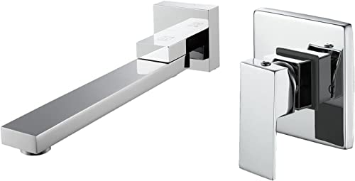 Robinets d'évier Robinet de Lavabo de Salle de Bain Robinet de Salle de Bain Mural Robinet de Lavabo Pivotant à 180 ° Robinet de Lavabo en Laiton Robinet de Lavabo à Double Trou à Poignée Unique