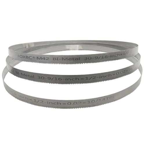 FOXBC 30-9/16 inch Bandsaw Blades 10/14 TPI 30-9/16 x 1/2 x .020 Replacement for Milwaukee Metal Band Saw 3-Pack
