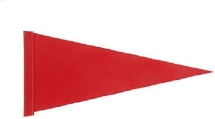6 ft. Solid Red Pennant Safety Flag with 1/4" White Pole and Mounting Hardware