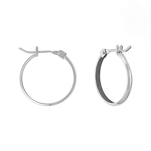 Boma Jewelry Sterling Silver 3/4 Inch Classic Snap Down Closure Hoop Earrings #TOP1