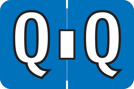Doctor Stuff - File Folder Labels, Alphabet Letter Q, Amerifile ColorBrite - Aram/ColorBrite Series Compatible Alpha Stickers, Dark Blue, 1-1/2" x 1”,
