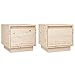 vidaXL 2X Madera Maciza de Pino Mesitas de Noche Aparador Auxiliar Armario Cama Dormitorio Habitación Organizador Almacenaje 35x34x32 cm