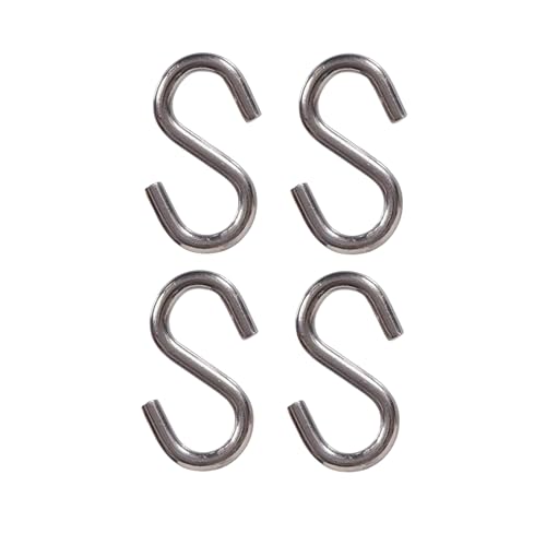Image of Stainless Steel S Hook - Heavy-Duty Hanging Hook - Rustproof Multipurpose Use - Silver - 3 Inch (Pack of 4)