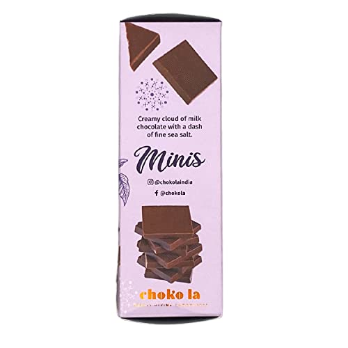 Image of Chokola 45% Milk Chocolate Himalayan Pink Salt Minis- Smooth & Creamy Salted Milk Chocolate, 100g