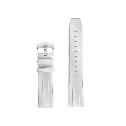 [LOKLNEYK] 20mm 22mm�t�̃V���J�Q���ėp�������^���x���g�ɓK������Rolex/Omega/MoonSwatch�����h���u���X���b�g(White,20mm)