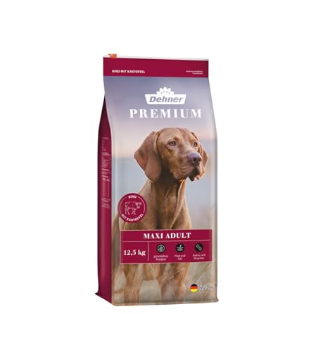 Dehner Premium Hundefutter Maxi Adult, Trockenfutter getreidefrei, für ausgewachsene Hunde großer...