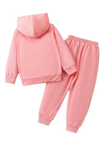 YiZYiF Kids Girls Casual Tracksuit Loungewear Long Sleeves Print Hoodie Pants Set For Outdoor Sports Workout2