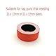 JZK 20 Rollen insgesamt 10.000 Stück rot/neonorange Preisauszeichneretiketten, 21 mm x 12 mm Preisauszeichneraufkleber, Papier-Preispistolen-Etiketten, 500 Stück pro Rolle