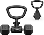 Convert Dumbbells into Kettlebell by SEWD – Adjustable Weights & Up to 220LB Capacity Kettlebell Handle for Weight Lifting, 90-Degree Rotating Handle, Compatible with Dumbbells (max 1.5" handle