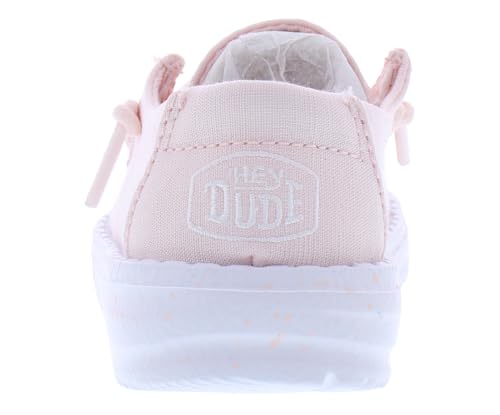 Image of HEYDUDE Wendy Slub Infant /Toddler Shoes Size 5, Color: Pink /Pure White /Pink