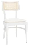 Safavieh Home Collection Galway Coastal White/Natural Cane Seat Cushion Dining Chair