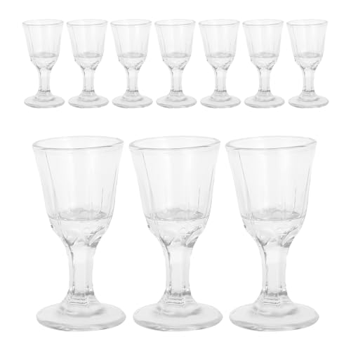 Cabilock 10piezas Vasos Pequeños Vidrio Copas Licor Resistentes Uso Doméstico y Bares Para Whisky Vino