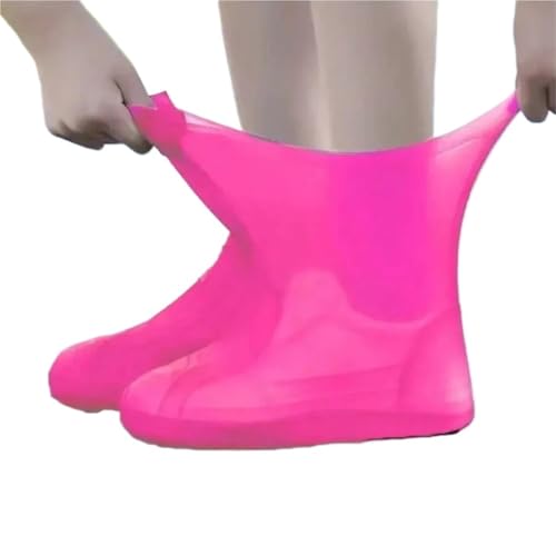 OZLCUA Botas De Agua Botas impermeables for zapatos, cubierta reutilizable for la lluvia, cubiertas for al aire libre, 2 uds(Pink-1pcs)
