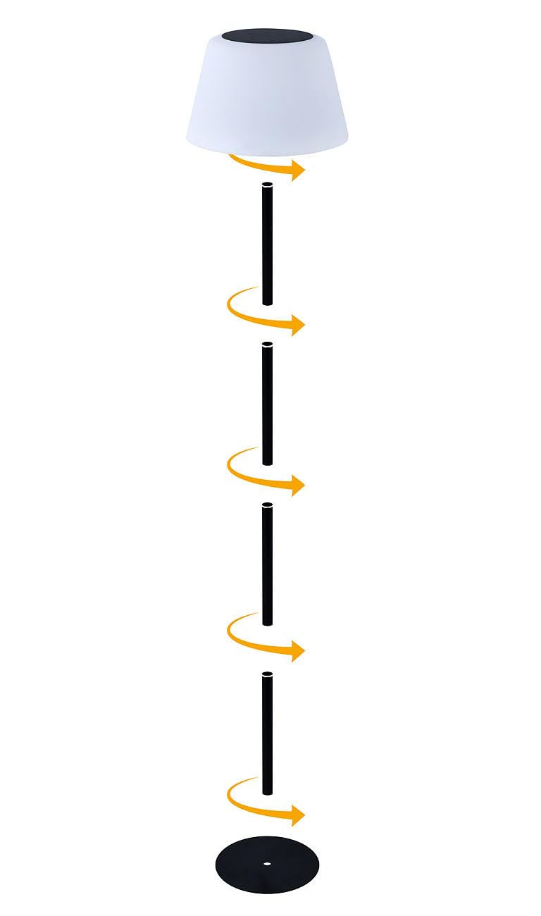 Lunartec LED Stehlampe: 2er-Set Solar-LED-Tisch- & Stehleuchte, Fernbedienung, CCT, 400 lm (Akku Stehlampen, Akku Wohnzimmerleuchte, Farbe)