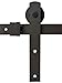 TMS TSQ04-ORB(2SET)+Conn-ORB Country Style Barn Wood Steel Double Sliding Door Hardware Set, 12', Dark Coffee
