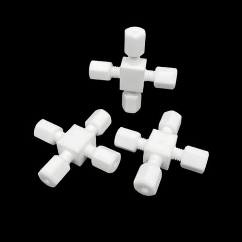 Vanne à bille 4 voies PTFE pour circuit de fluide de 3mm - 6