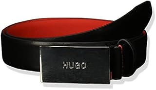 Hugo Men's Baldwin Plaque Leather Belt Black 90 (US Men's 34)