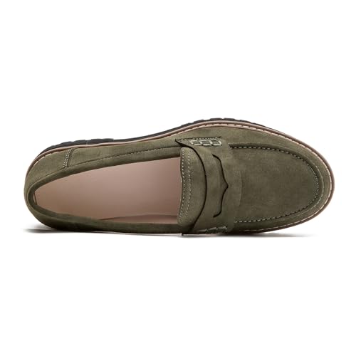 Image of Womens Loafers Shoes Platform Chunky Penny Loafer Lug Sole Comfortable Slip On Work Office Business Casual Dress Shoes, US Size 5-11.5