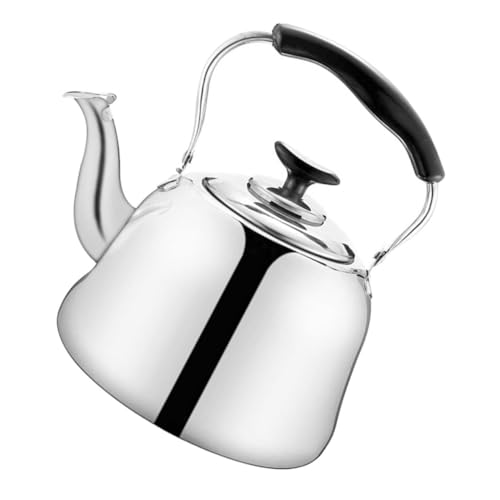 Revere Ware stainless steel whistling tea kettle with copper bottom
