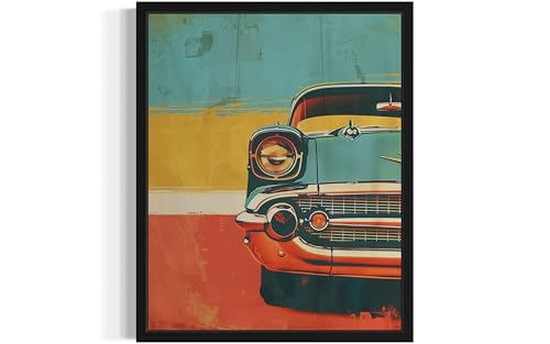 Vintage Car Pop Art Poster Print, Vintage Retro Wall Art