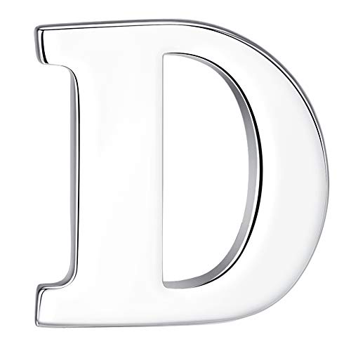 Image of HONEY BEAR Initial Alphabet Letter Lapel Pins Collar Badge Brooches for Mens /Womens Shirt Dress Decoration Silver