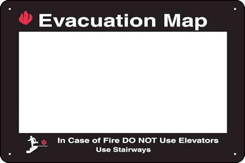 Evacuation Map Holder 12 x 8 Inch metallic tin sign outdoor wall trim