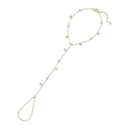 Electric Picks Palmer Hand Chain Bracelet - 14kt Gold Plated, Women's Bracelet, Cubic Zirconia, Festival Style, Wear Alone or Stacked