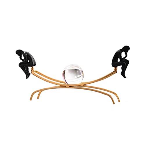 TANYTAO-SHOP Boule cristalline de Regard Lumière Extravagante Table de penseur Décoration Ornements Régie Salon Vin Cabinet Étude Alliage Crystal Ball Ornements Décor de Bureau à Domicile Cover