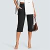 Yaoeye Pantalones Capri para Mujer con Bolsillos, Talla Grande, Cintura Alta, Elásticos, Cortos, para Golf y Yoga, Elegantes de Pata Ancha 6
